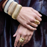 Spotted Diamond French Dome Ring