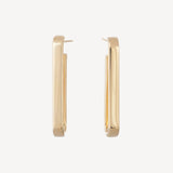 18k Yellow Gold Paperclip Hoop Earrings