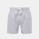 Trip In A Bag Seersucker Swim Short in Navy