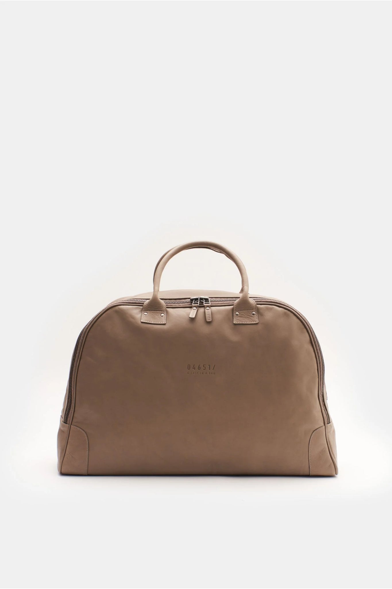 Taupe Leather Travel Bag