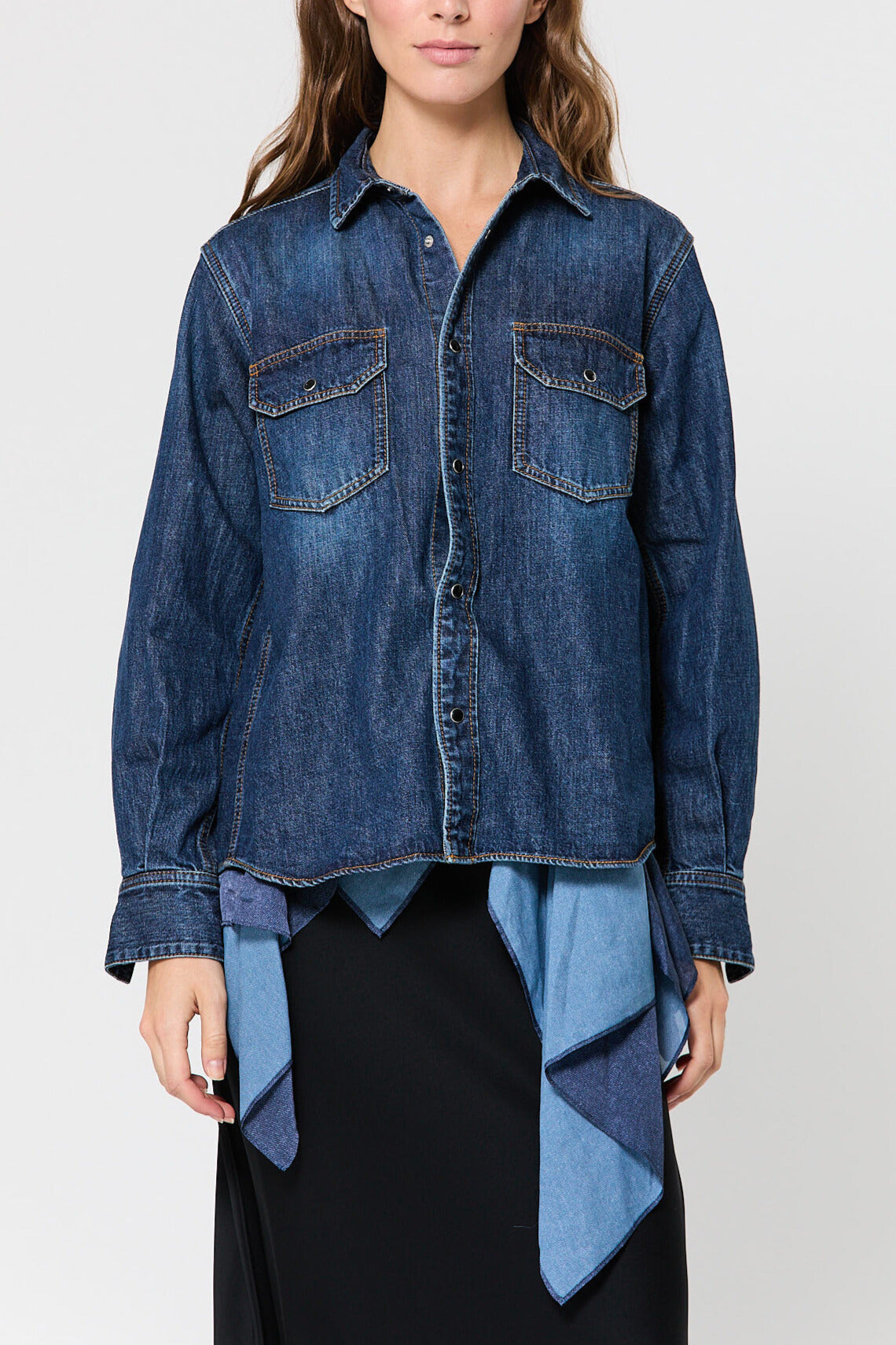 Denim & Satin Shirt
