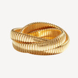 3 Band Rolling Bracelet in Yellow Gold