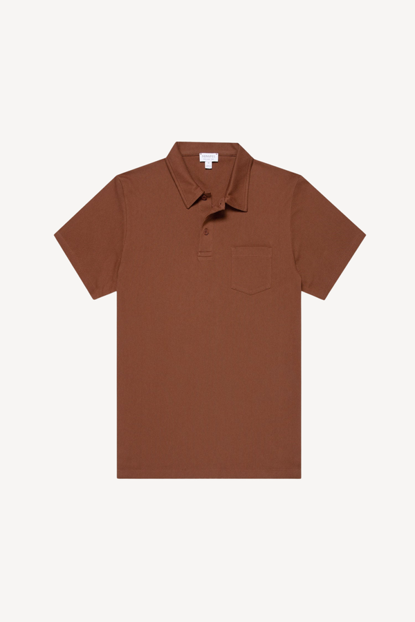Short Sleeve Riviera Polo in Conker Brown