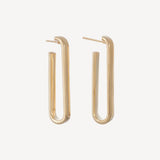 18k Yellow Gold Paperclip Hoop Earrings