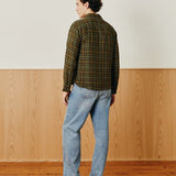 Crinkle Plaid Long Sleeve Shirt