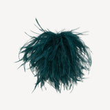 Ostrich Feather Brooch in Dark Emerald