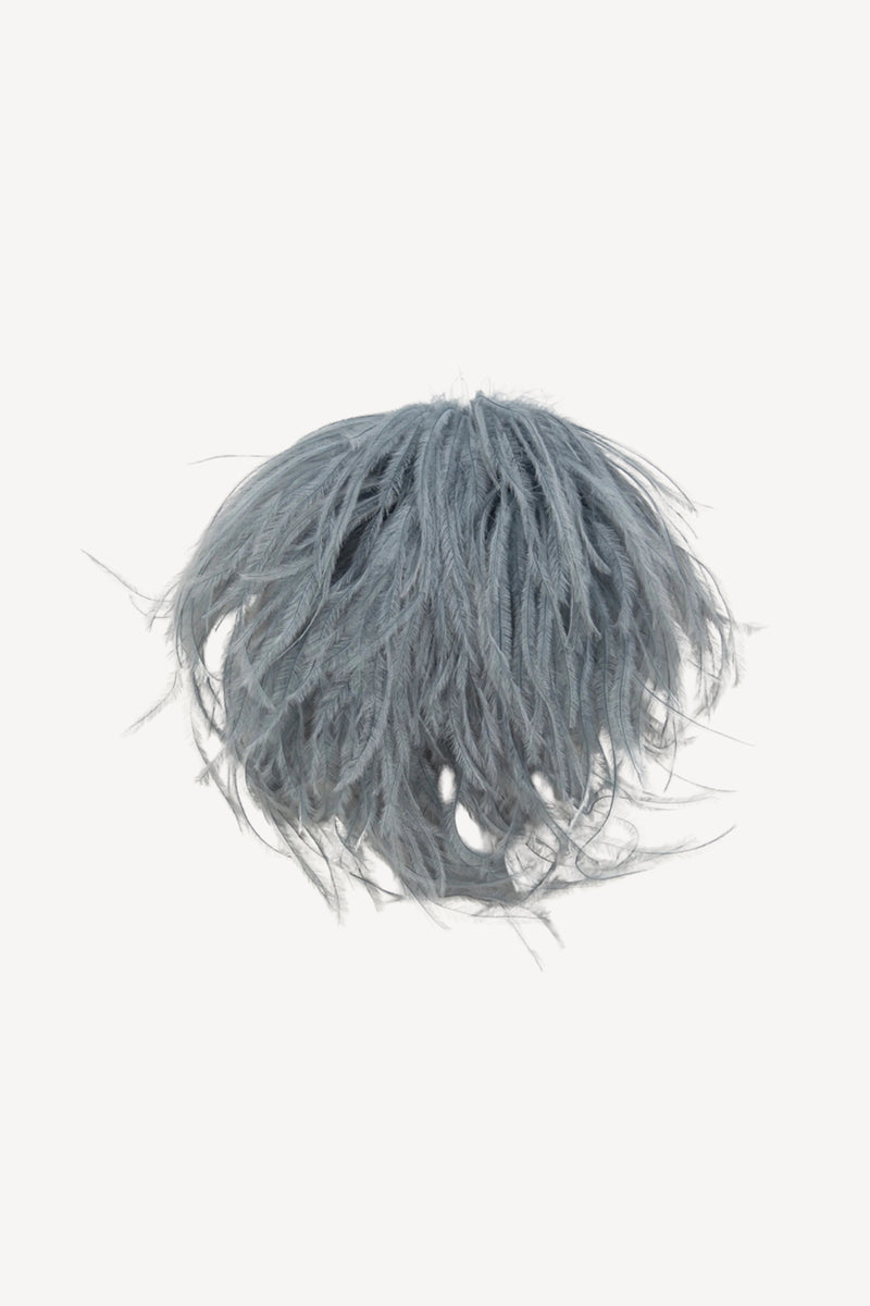 Ostrich Feather Brooch Aquamarine