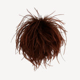 Ostrich Feather Brooch in Brown