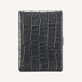 Embossed Cosmos Cigarette Case in Gray Croc