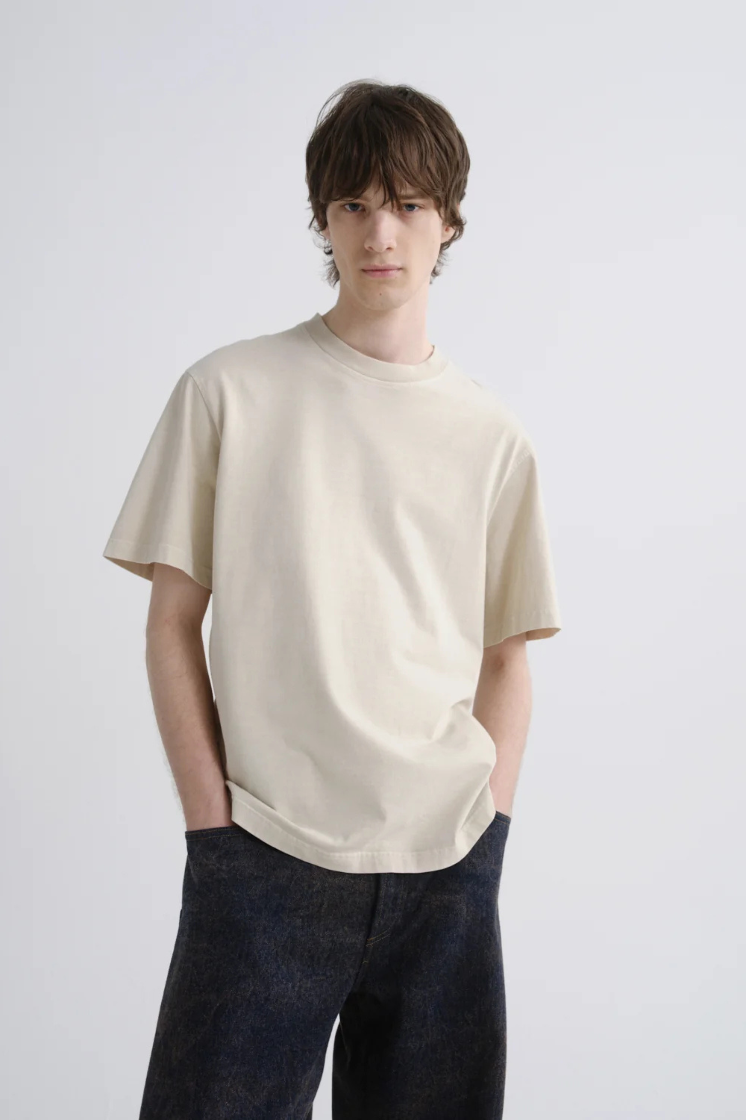 Asha Mock Neck Tee in Brown Rice_ByGeorge_A1009-1521