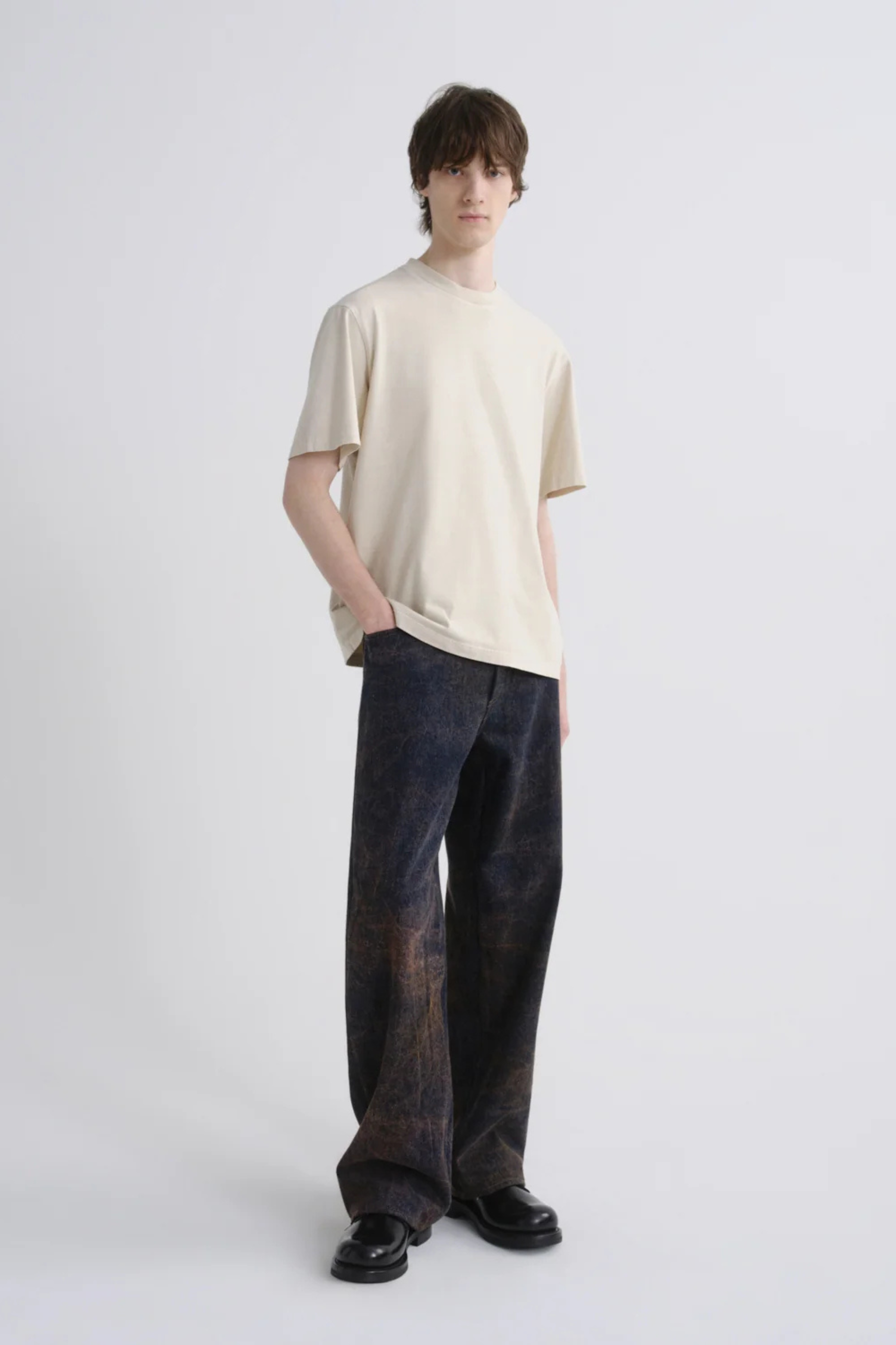 Asha Mock Neck Tee in Brown Rice_ByGeorge_A1009-1521