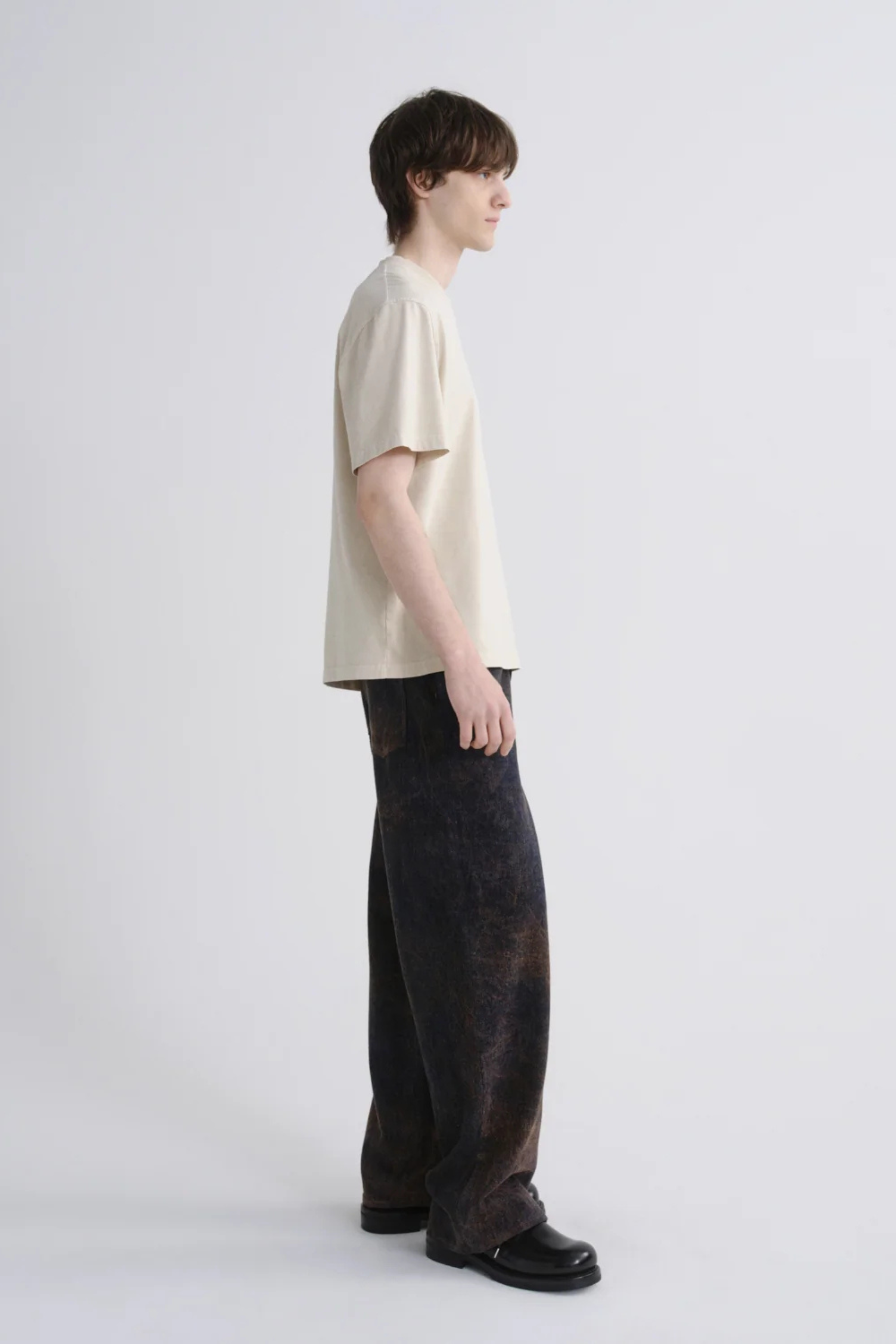 Asha Mock Neck Tee in Brown Rice_ByGeorge_A1009-1521