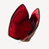 Camel & Red Vacationer Makeup Bag