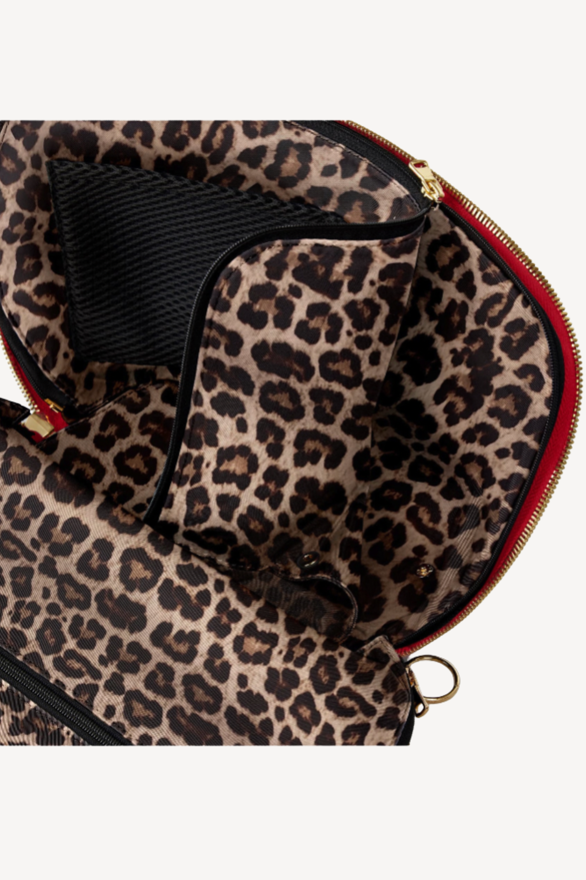 Red & Leopard Signature Makeup Bag