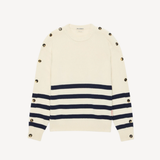 Buttoned Sleeve Breton Jumper