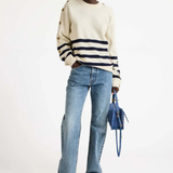 Buttoned Sleeve Breton Jumper