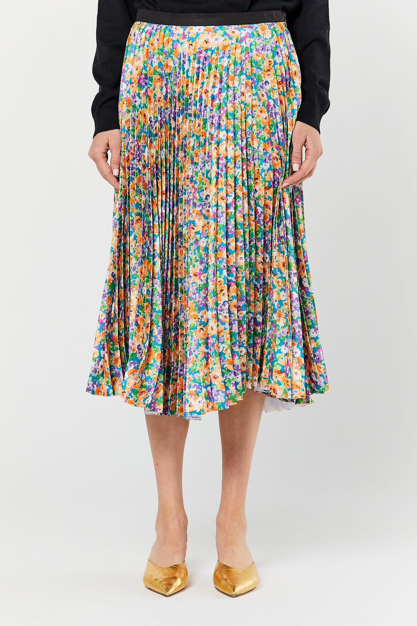 Floral Pleated Skirt