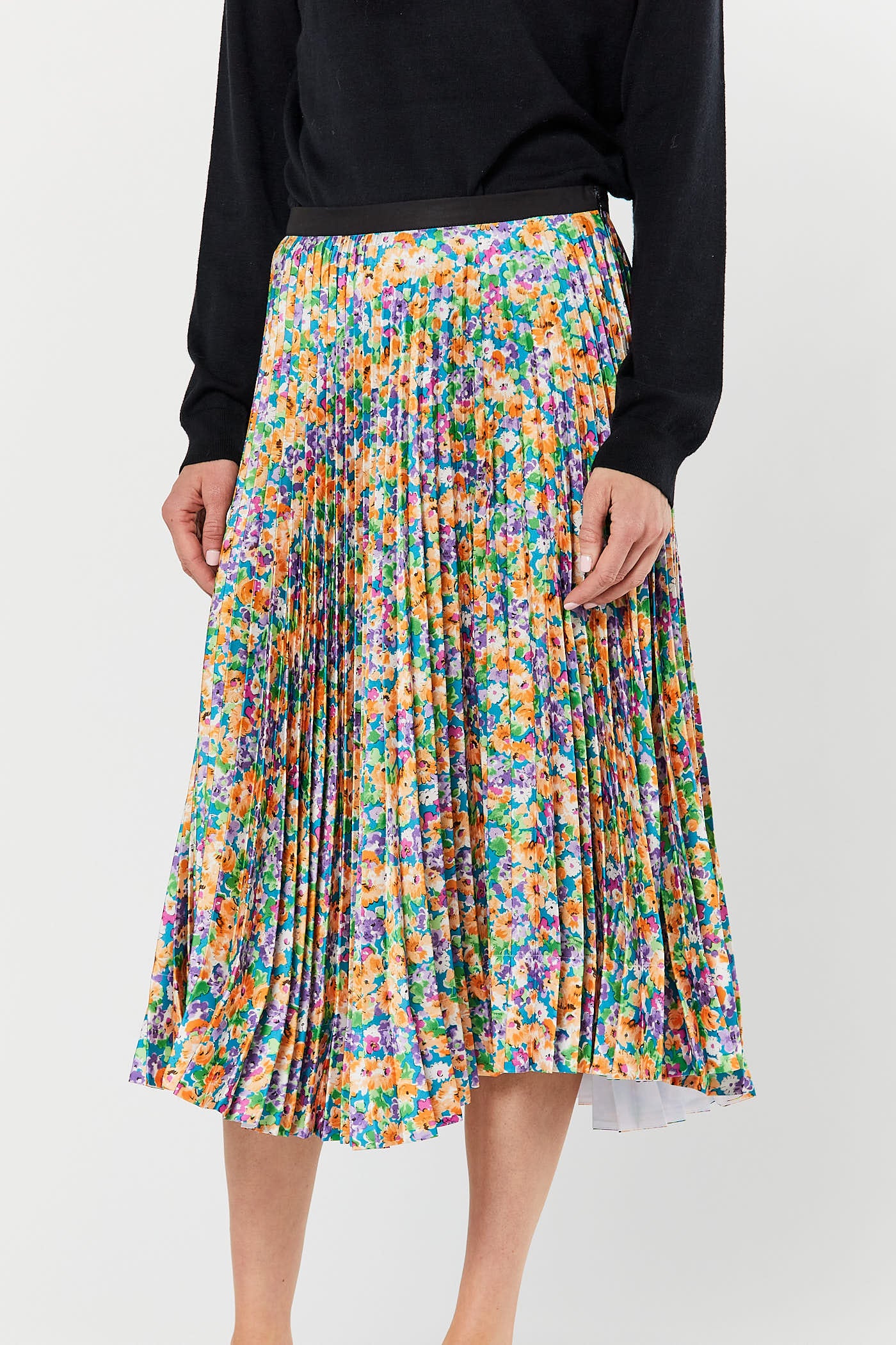 Floral Pleated Skirt