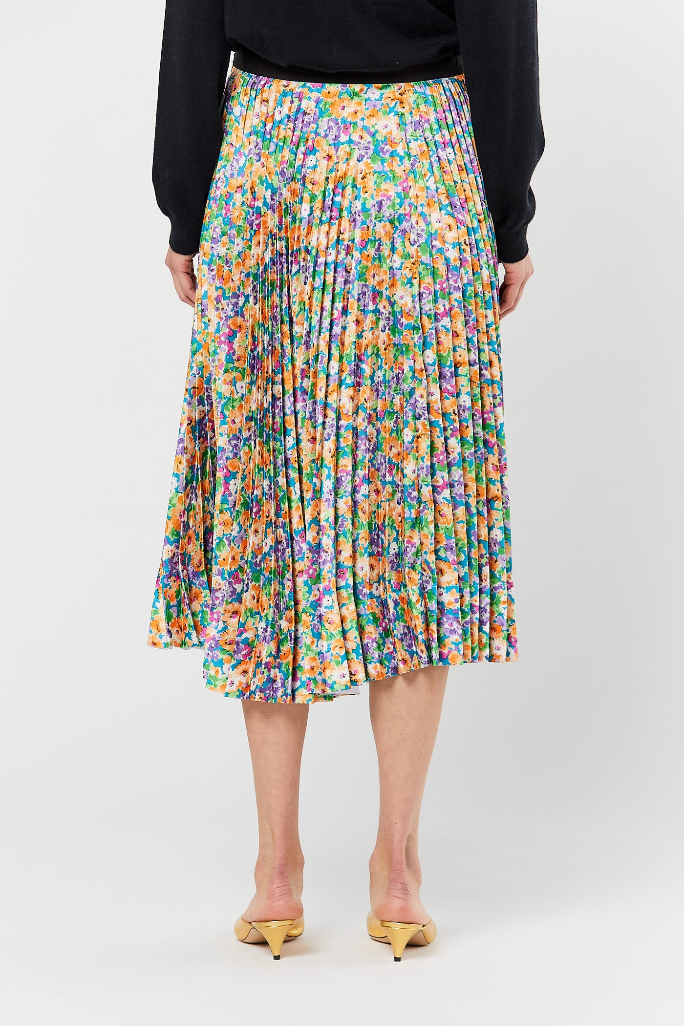 Floral Pleated Skirt