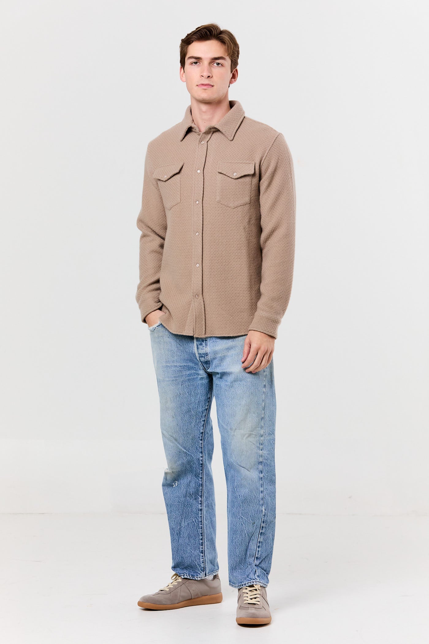 Waffle Cashmere Shirt