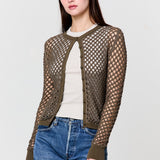 Zora Crystal Mesh Cotton Cardigan