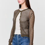 Zora Crystal Mesh Cotton Cardigan