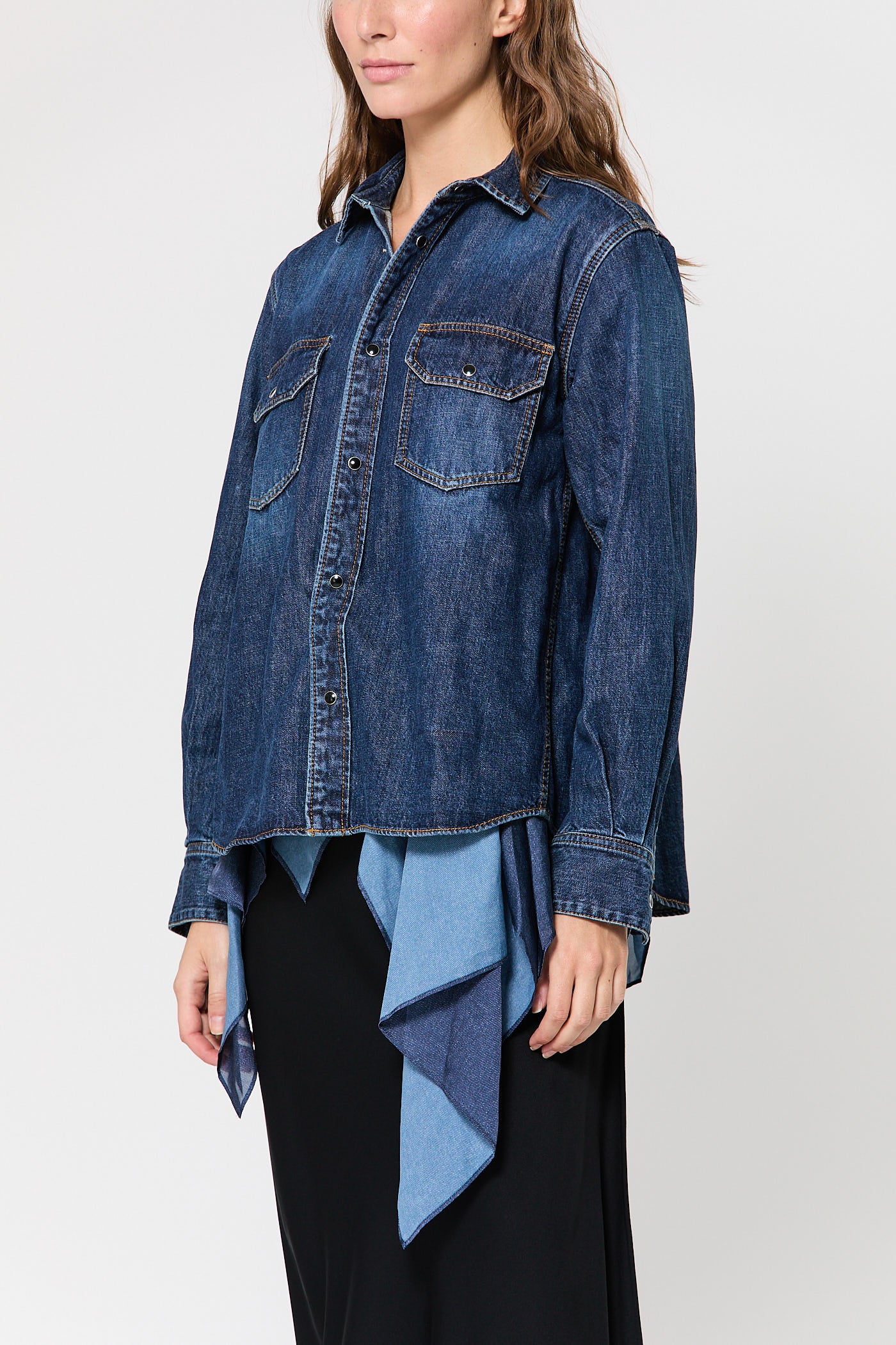 Denim & Satin Shirt