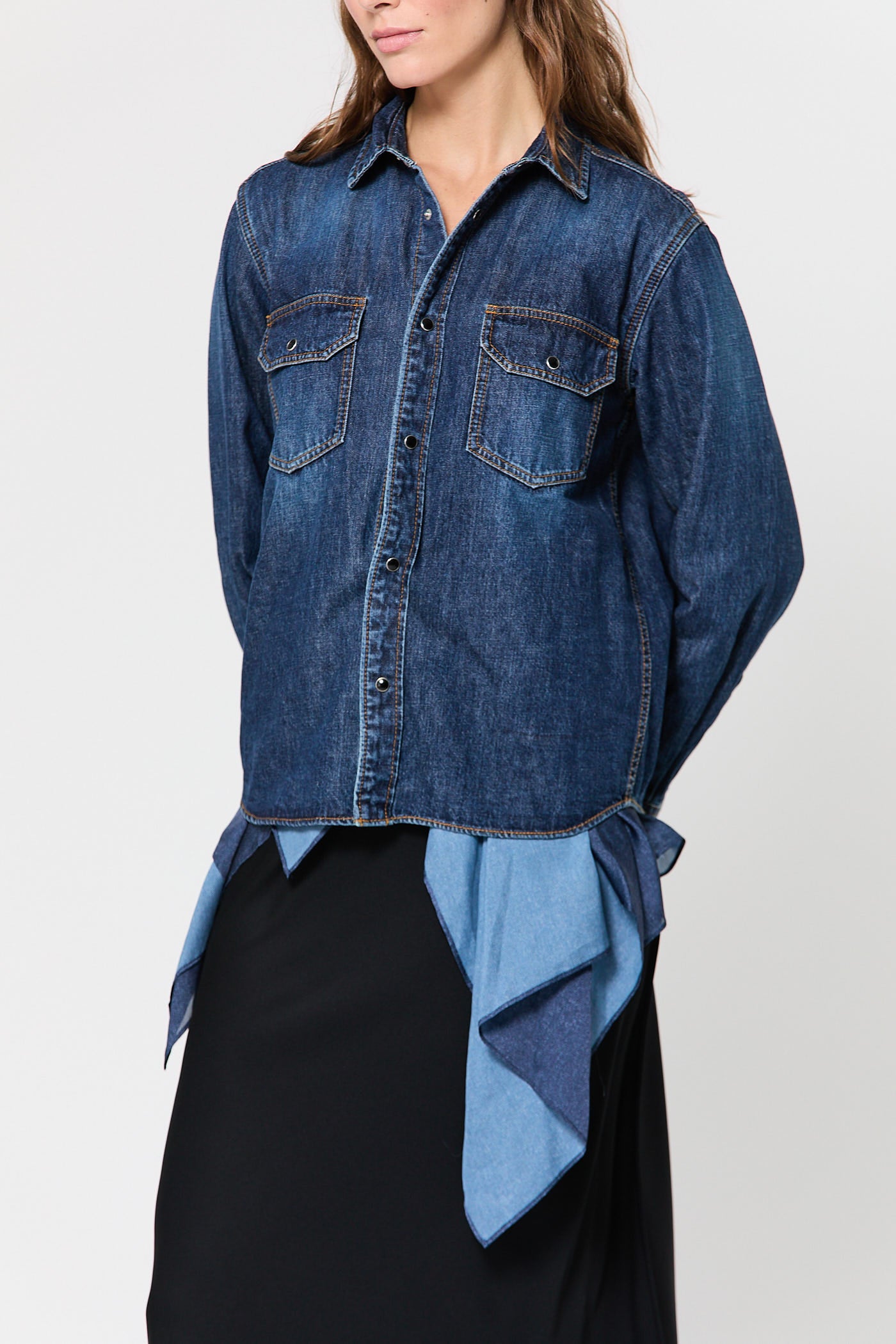 Denim & Satin Shirt