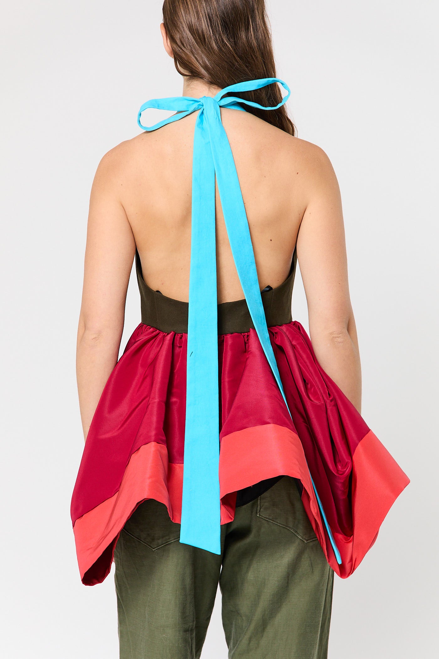 Pleated Bust Umbrella Halter Top