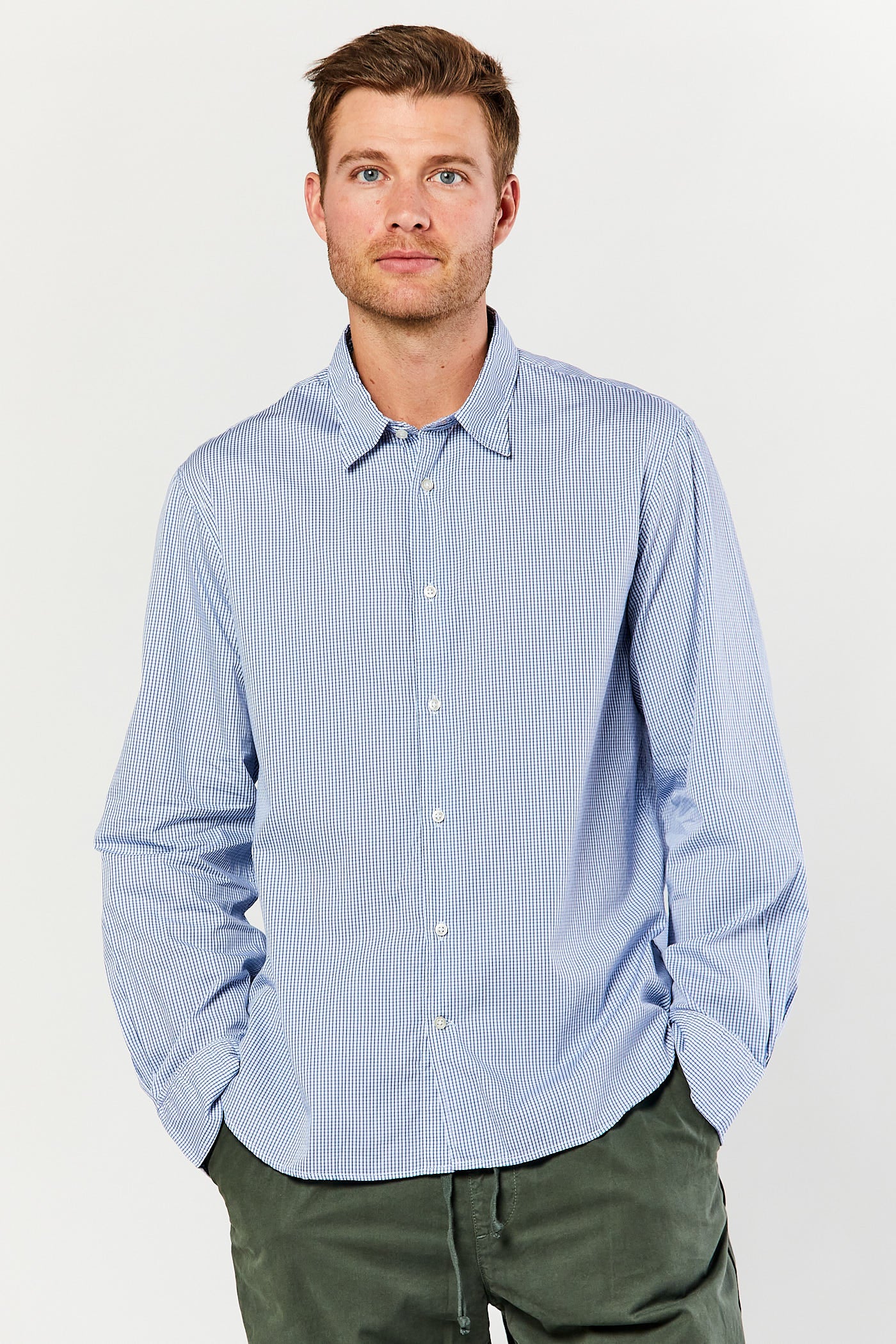 Giacomo Poplin Check Shirt