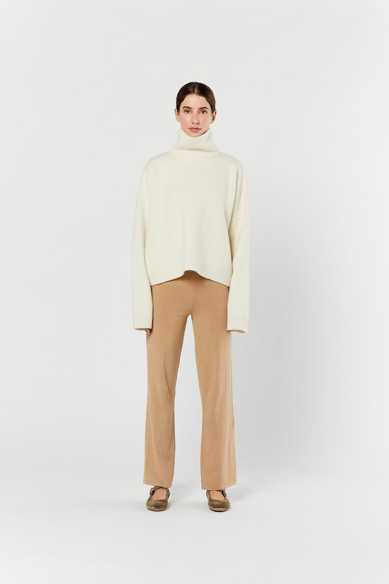 Camel Pull On Wide Leg Pant