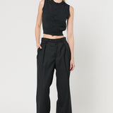 Blue faced Wool Two-Tuck Slacks