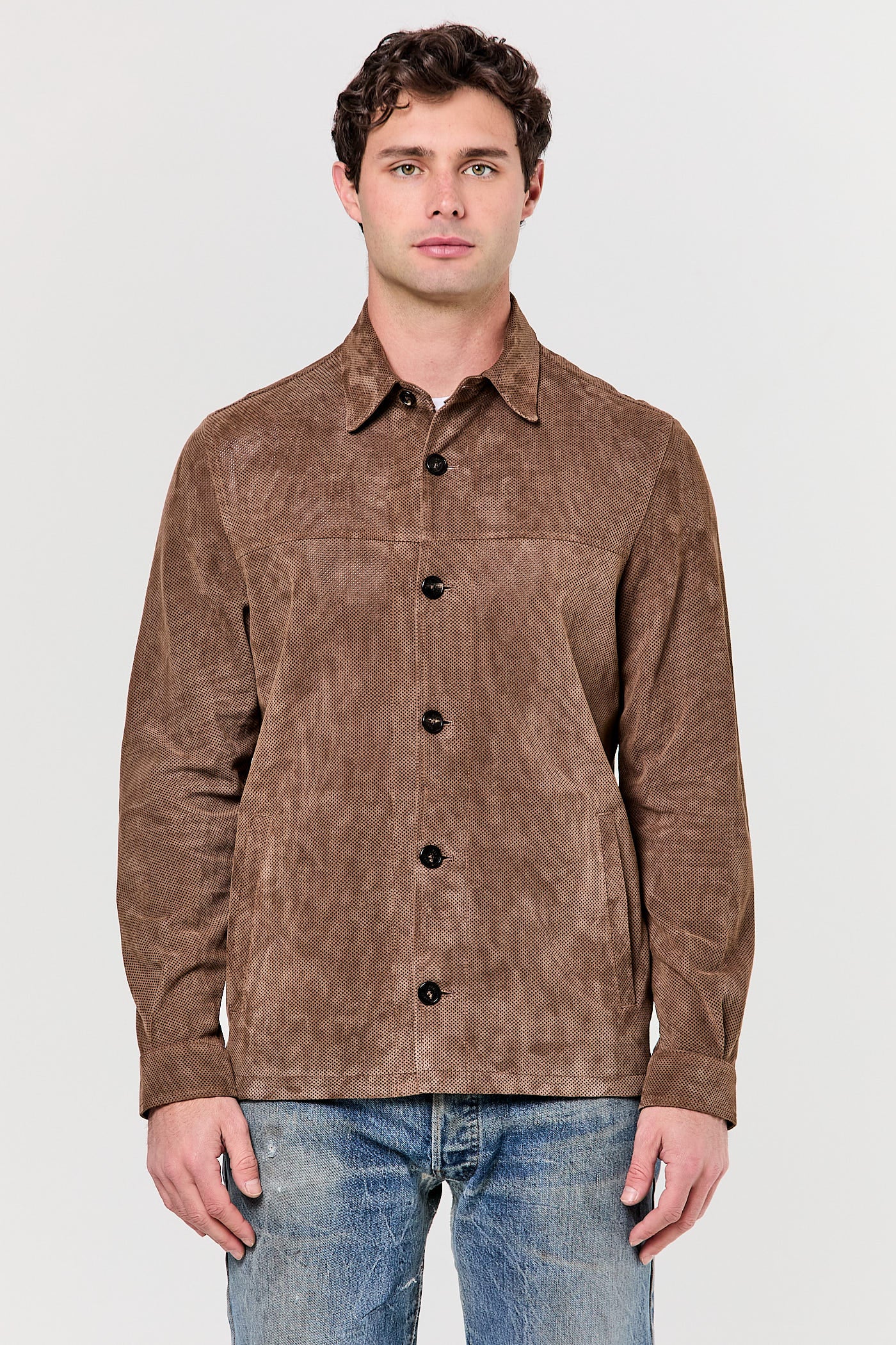 Perforated Suede Jacket