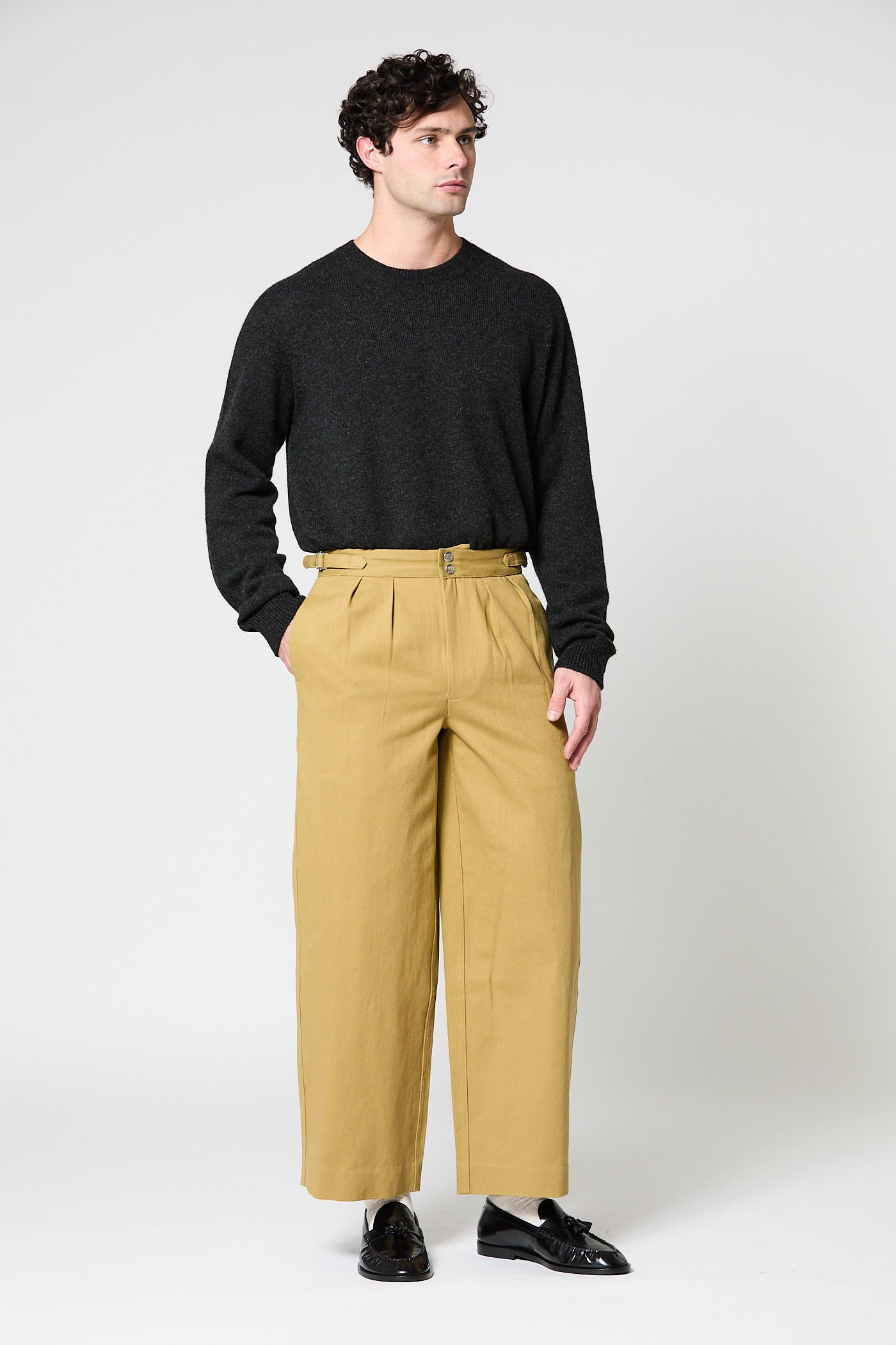 Wide Leg Snap Trousers