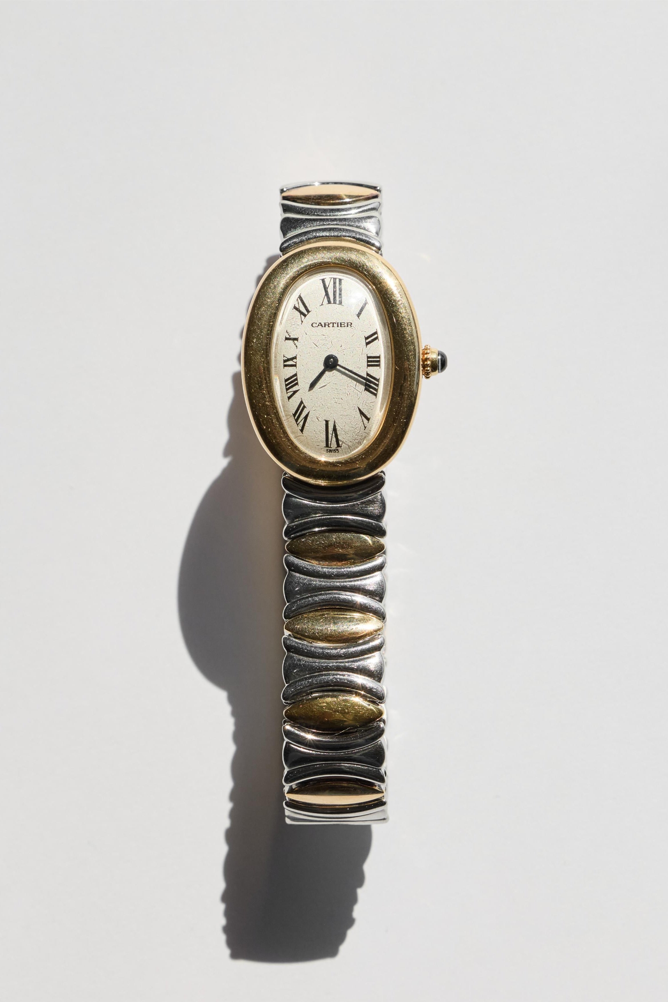 Cartier 18K Gold & Sterling Silver Baignoire 1990s