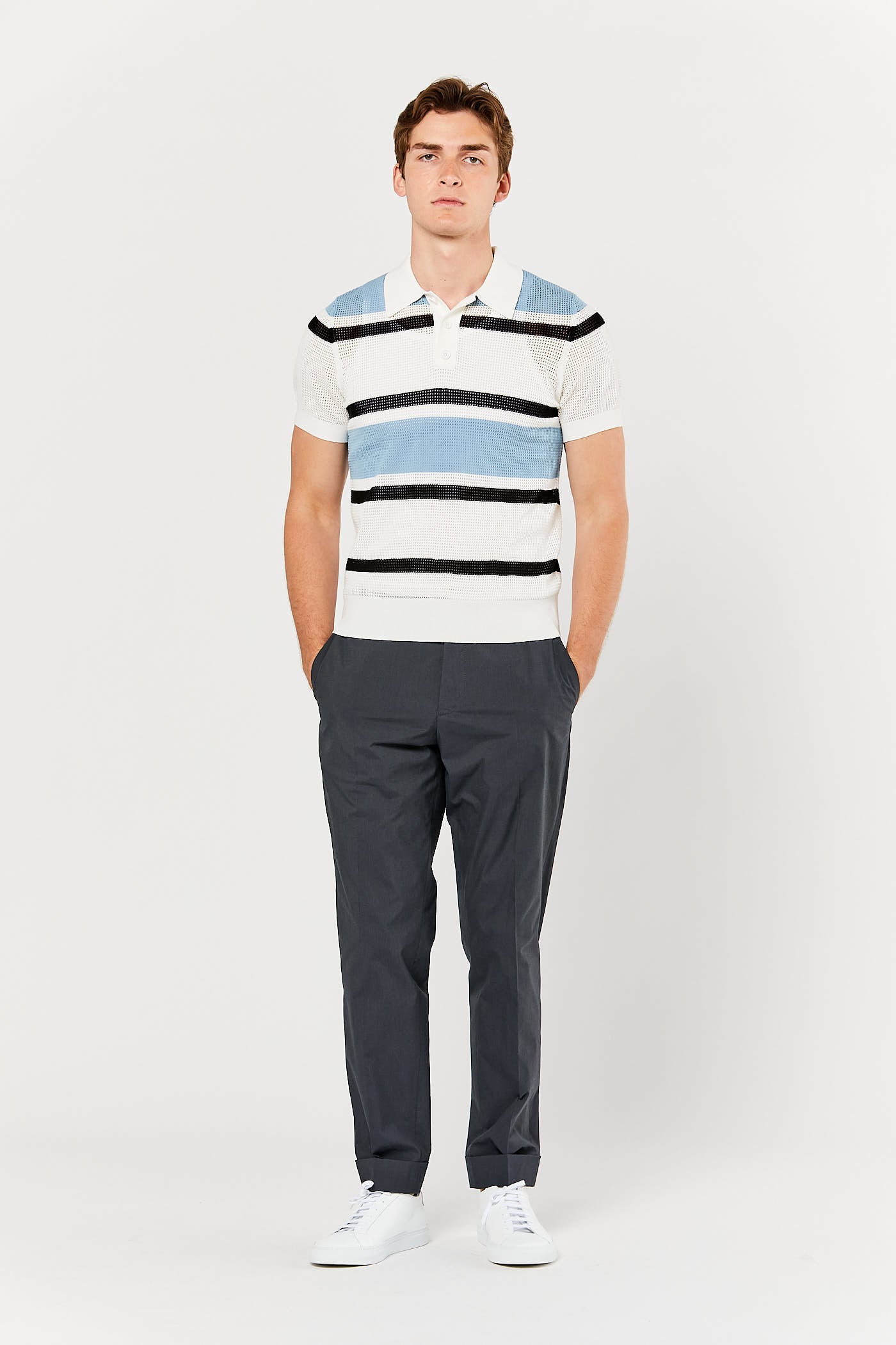 White Stripe Polo Shirt