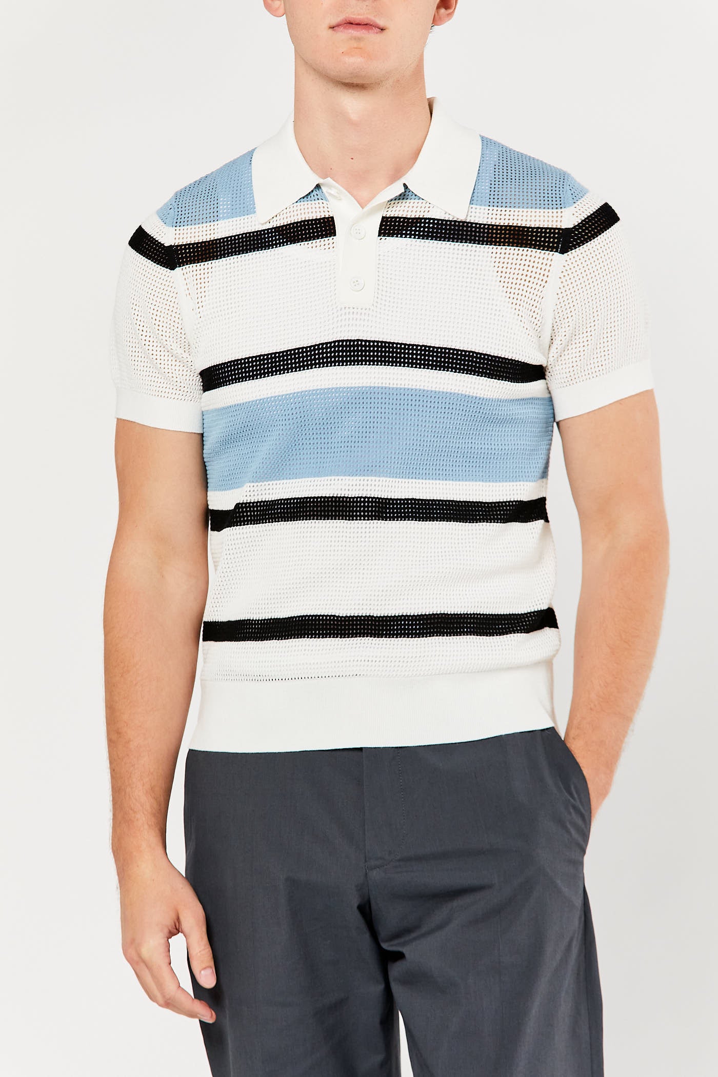 White Stripe Polo Shirt