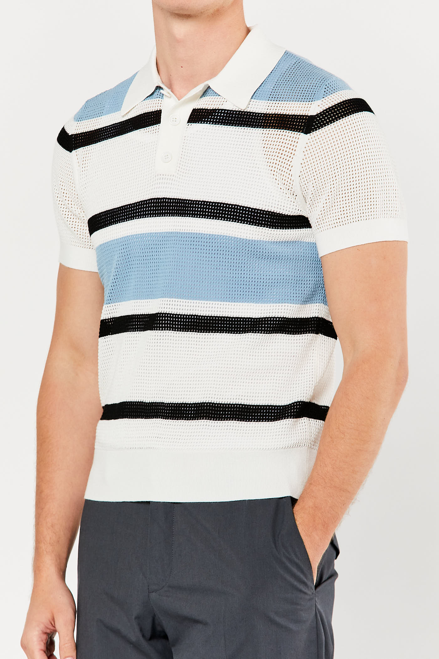 White Stripe Polo Shirt