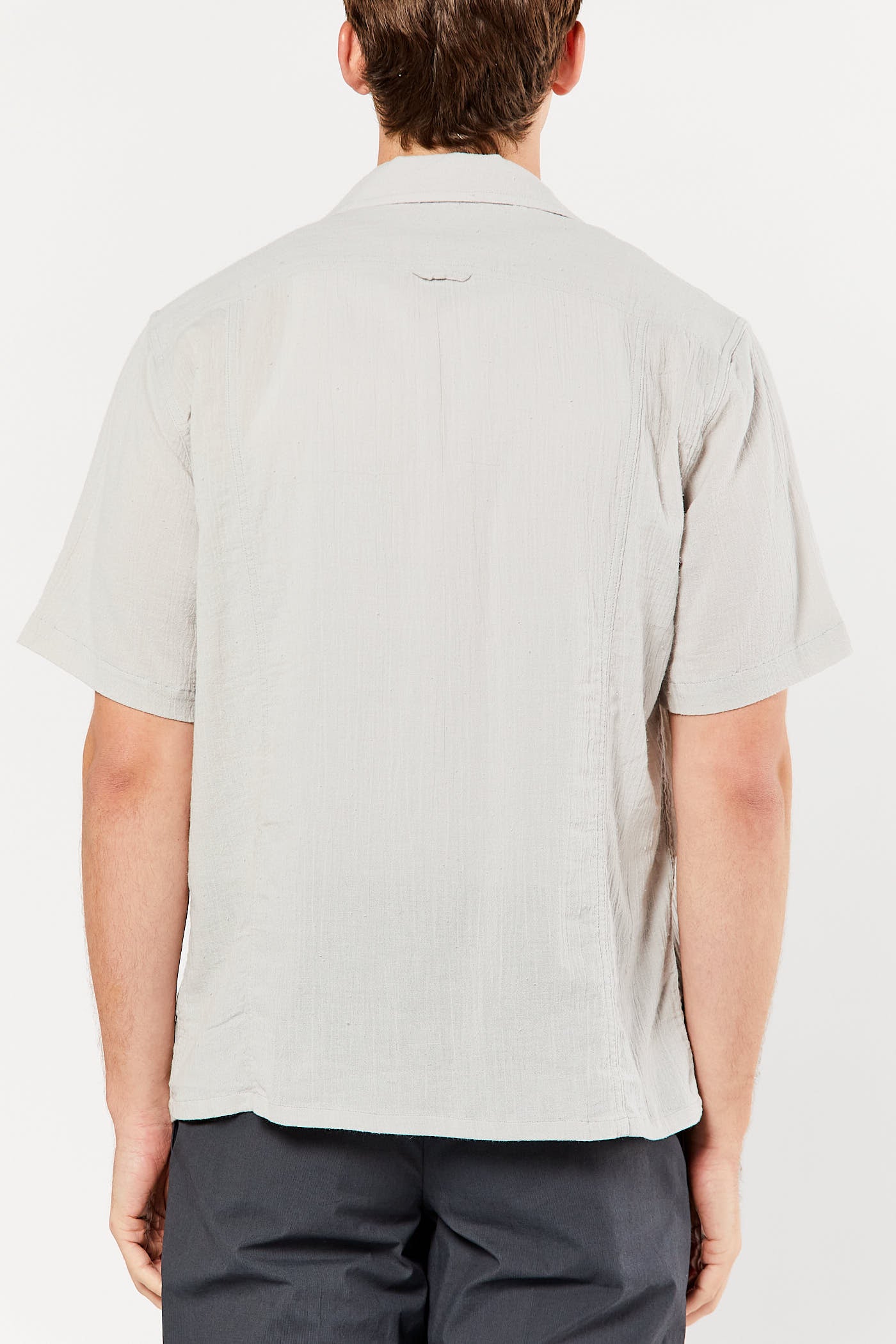 Grey High Twist Camp Shirt