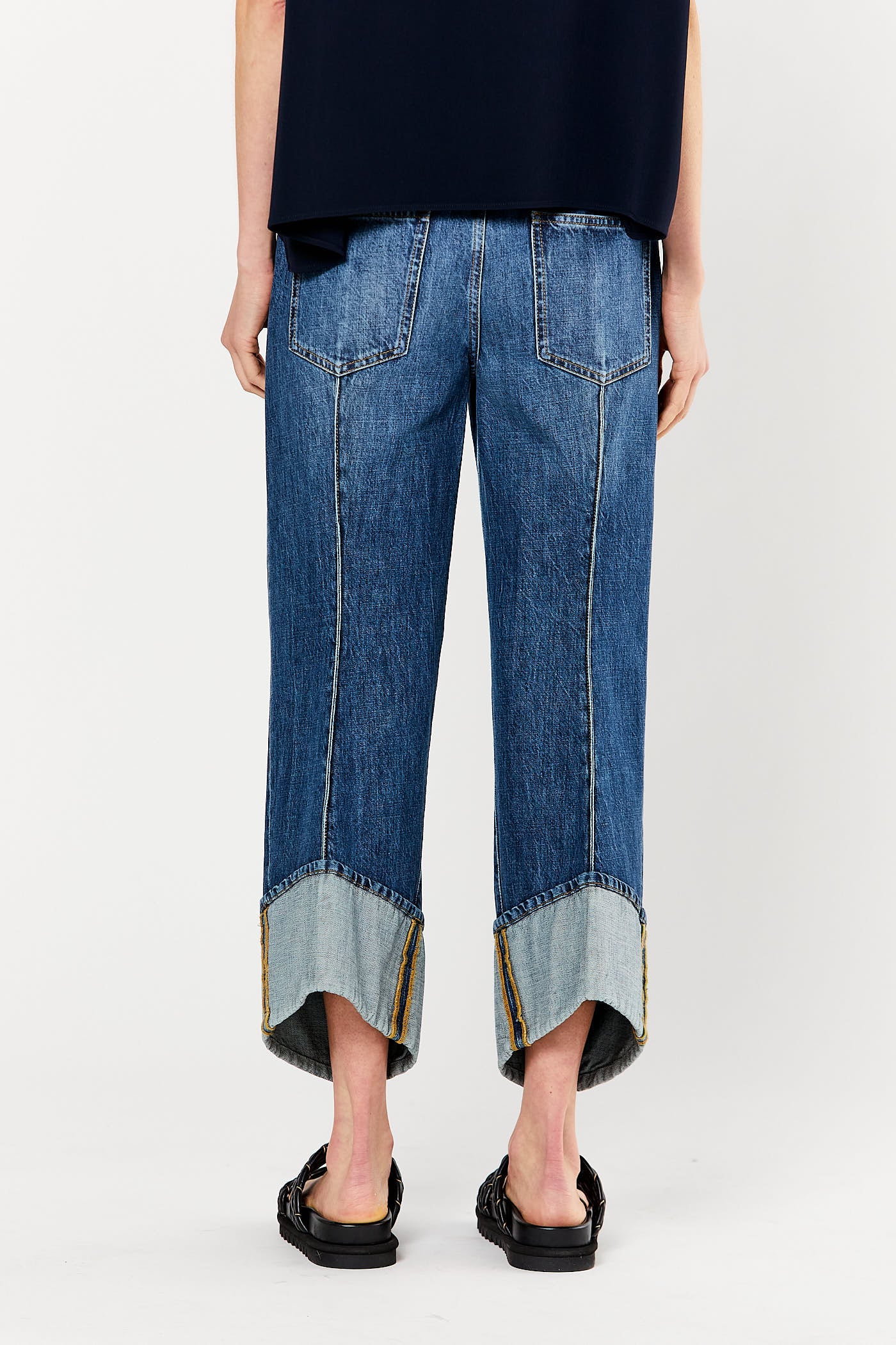 Blue Indigo Curved Trouser