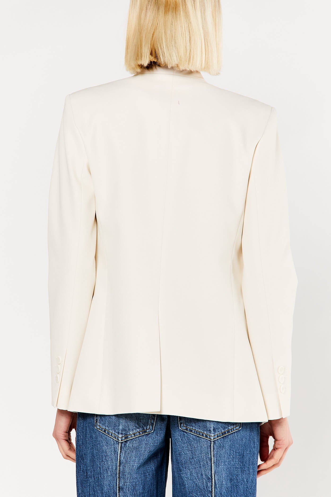 Ivory Collarless Blazer