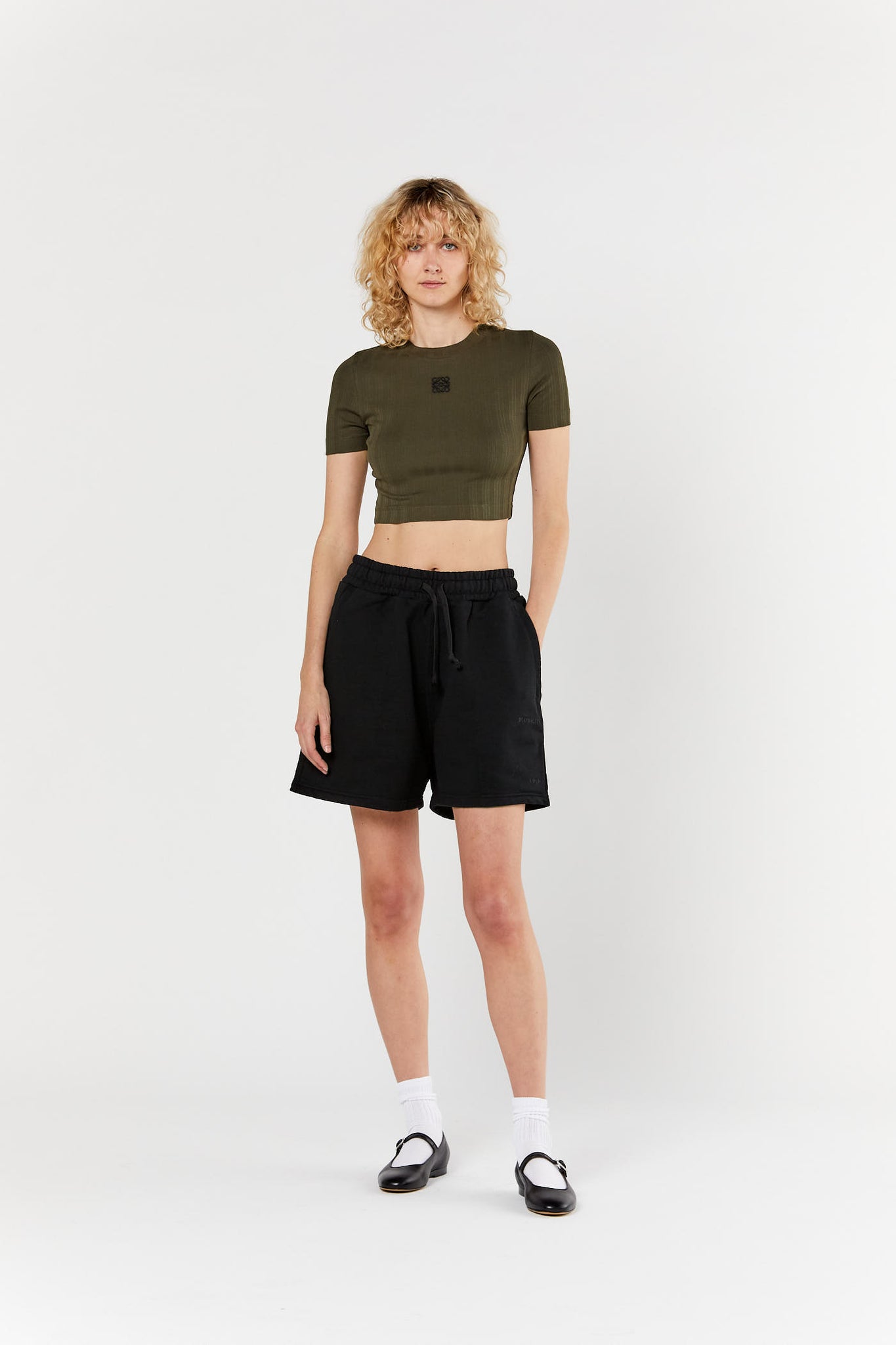 Olive Cropped Top