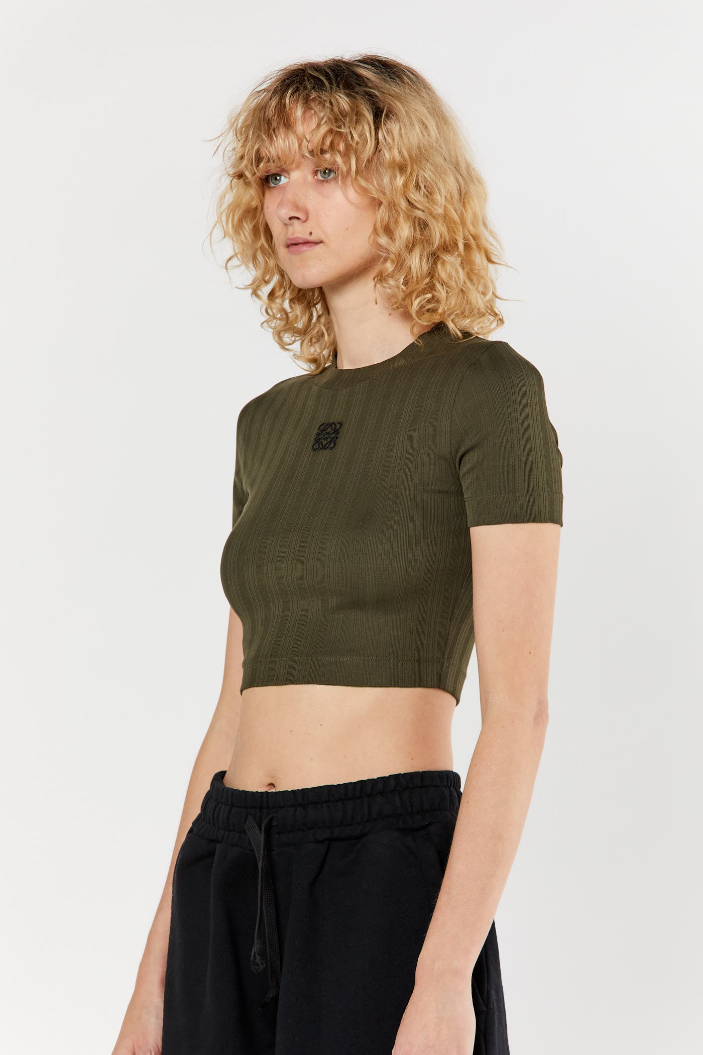 Olive Cropped Top