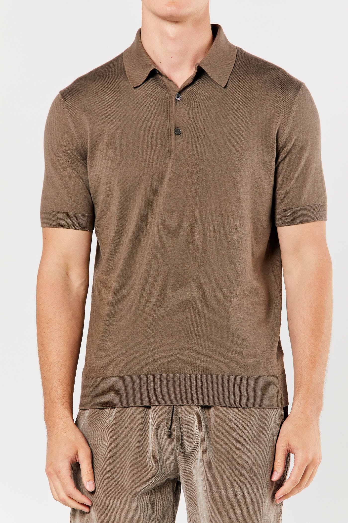 Brown Cotton Polo