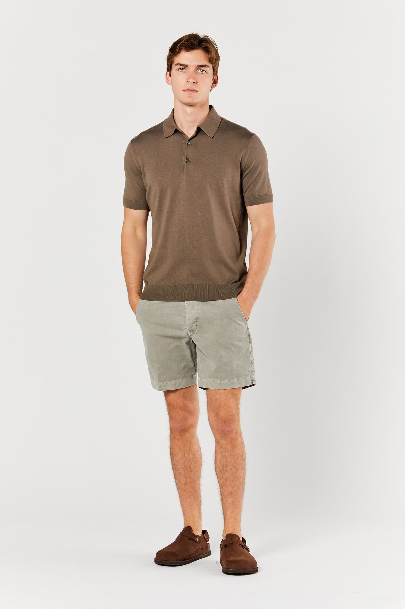 Olive Button Fly Shorts