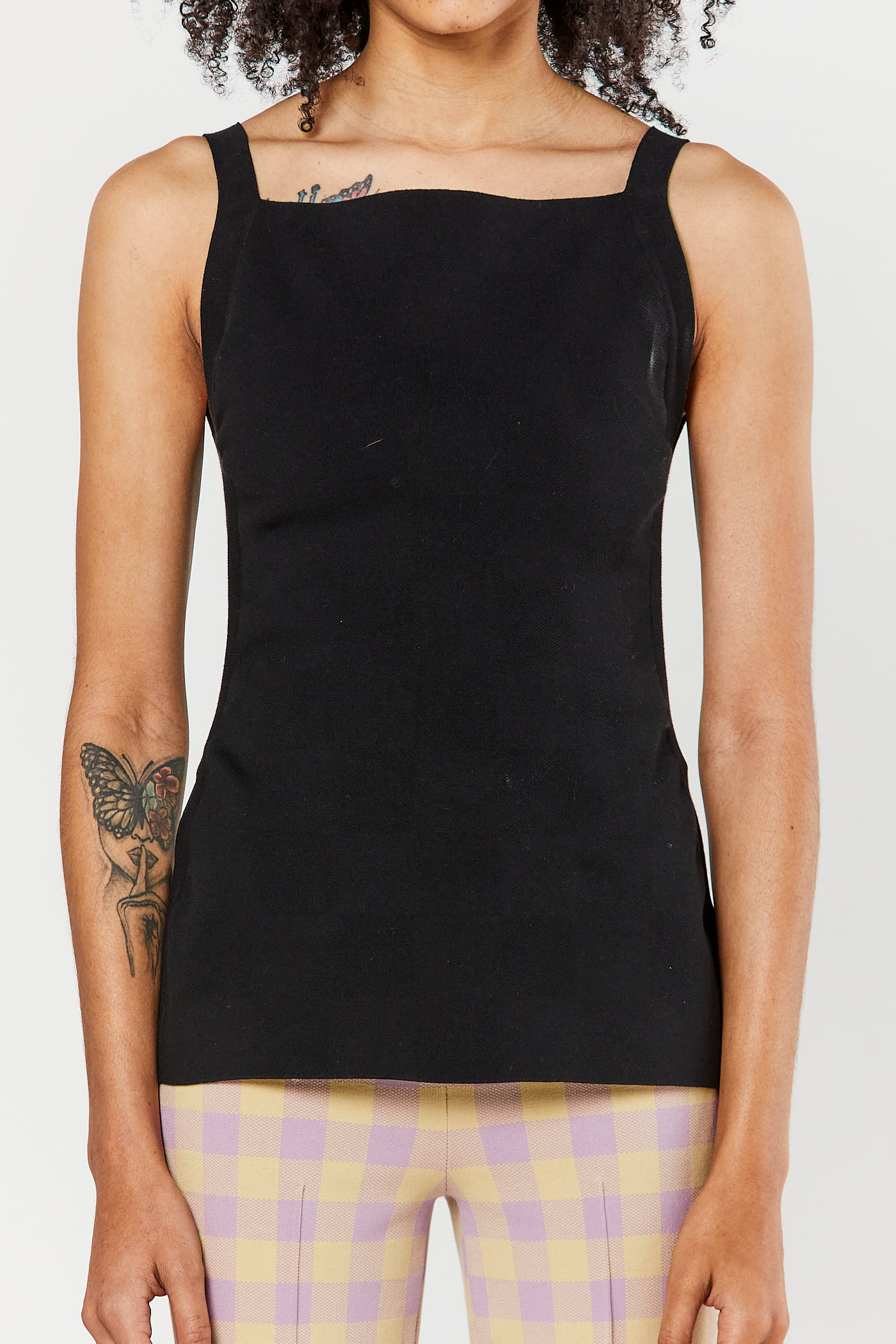 Black Asher Tank With Slit