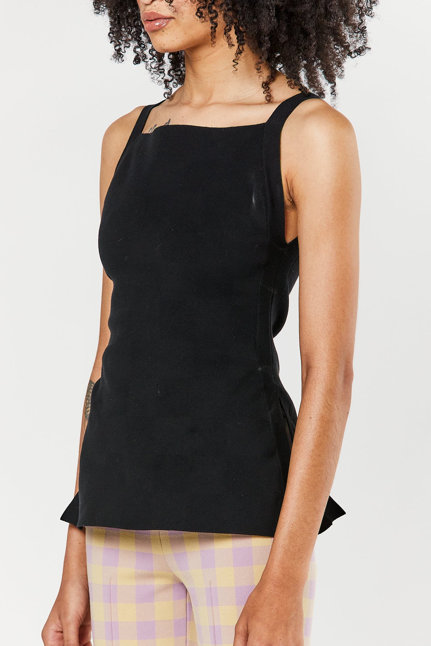 Black Asher Tank With Slit