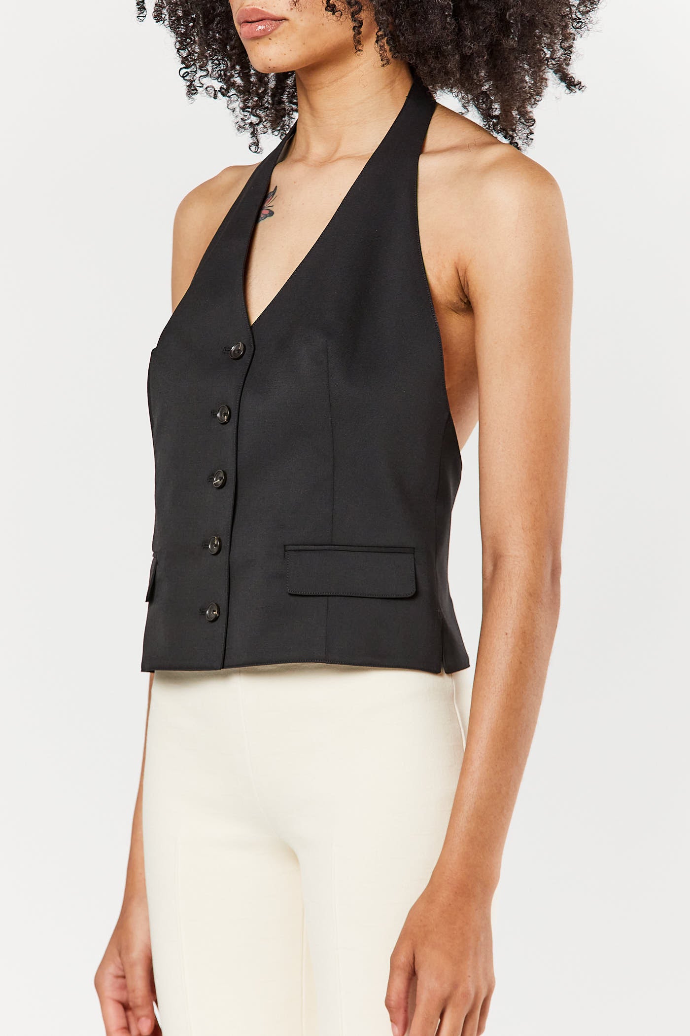 Black Halter Neck Vest