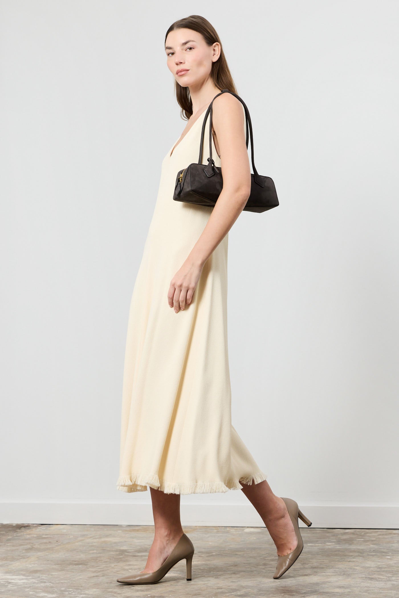 Heloise Crepe V-Neck Dress