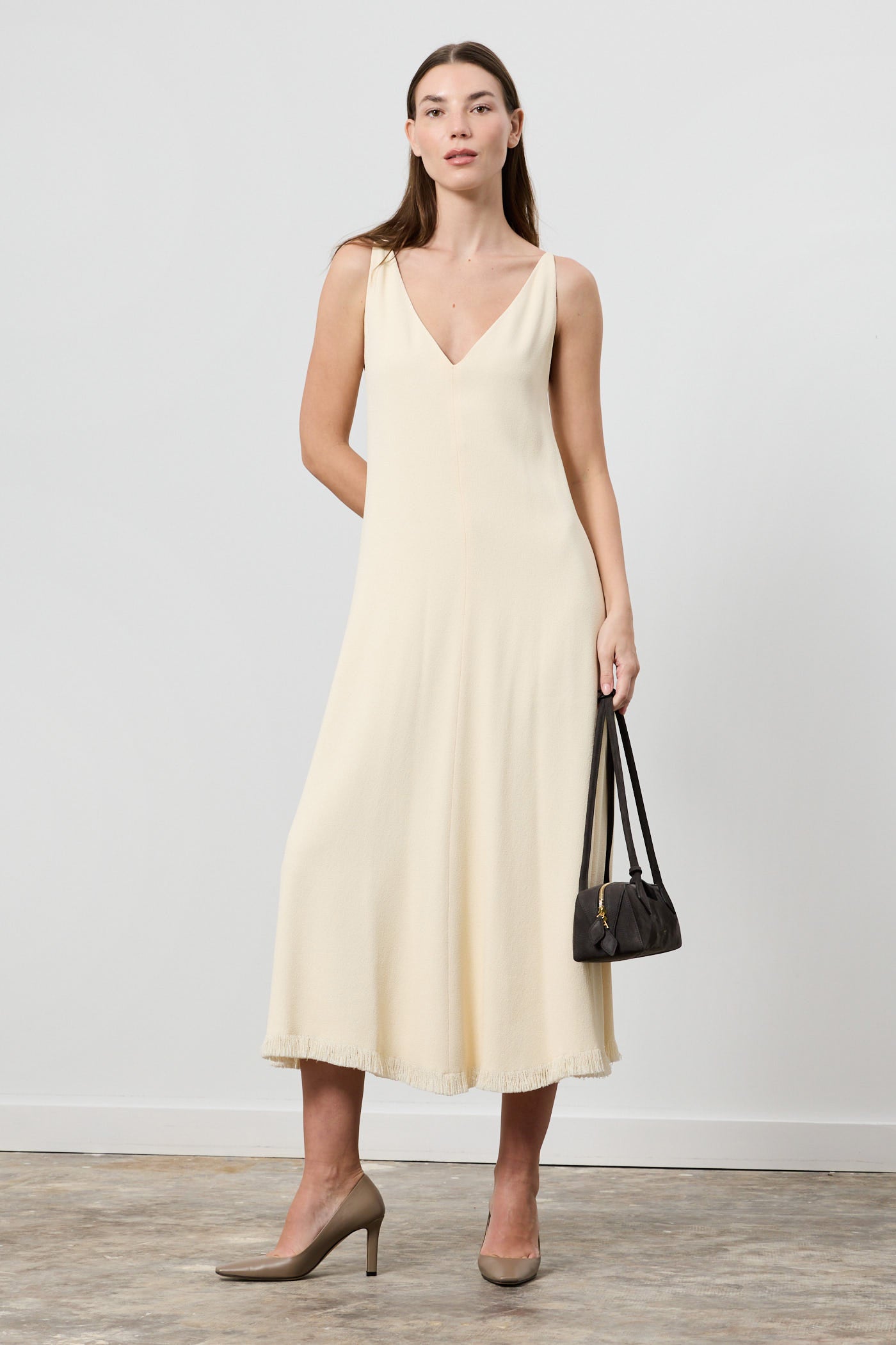 Heloise Crepe V-Neck Dress